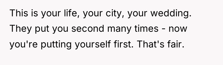 This is your life, your city, your wedding. They put...