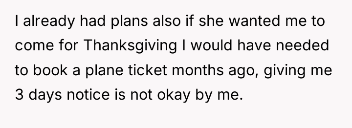 I already had plans also if she wanted me to...
