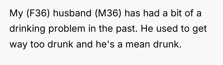 My (F36) husband (M36) has had a bit of a...