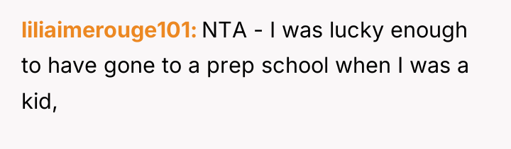 liliaimerouge101 NTA - I was lucky enough to have gone...