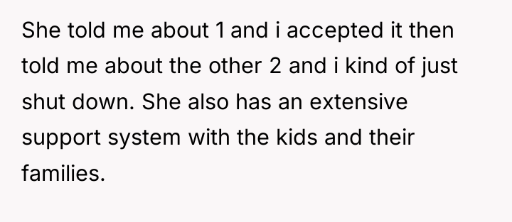 She told me about 1 and i accepted it then...