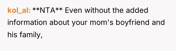 kol_al **NTA** Even without the added information about your mom's...