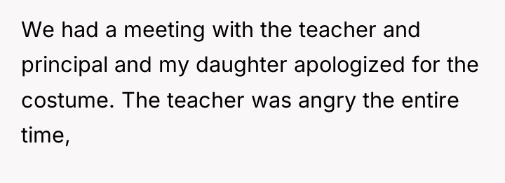 We had a meeting with the teacher and principal and...