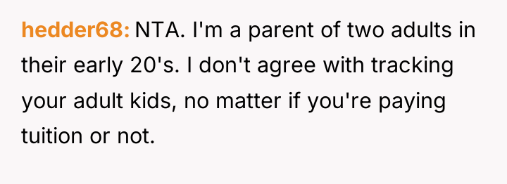 hedder68 NTA. I'm a parent of two adults in their...