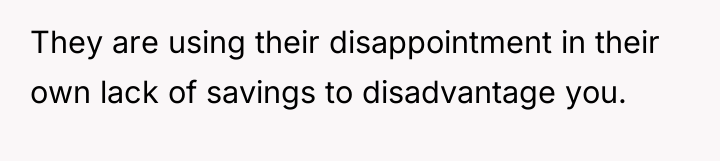 They are using their disappointment in their own lack of...
