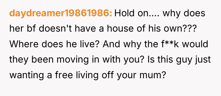 daydreamer19861986 Hold on.... why does her bf doesn't have a...