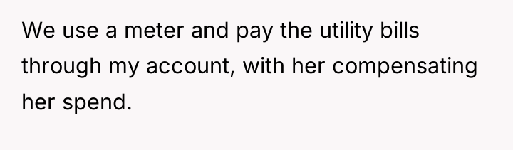 We use a meter and pay the utility bills through...