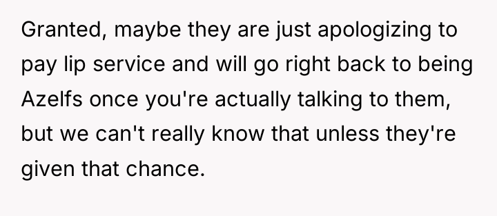 Granted, maybe they are just apologizing to pay lip service...