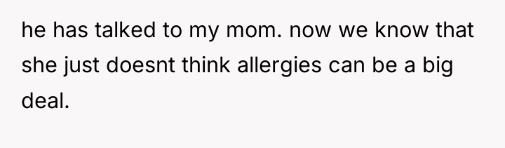he has talked to my mom. now we know that...