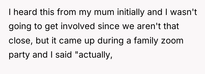 I heard this from my mum initially and I wasn't...