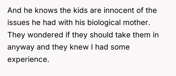 And he knows the kids are innocent of the issues...