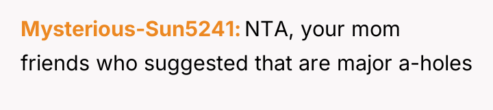 Mysterious-Sun5241 NTA, your mom friends who suggested that are major...