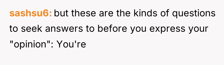 sashsu6 but these are the kinds of questions to seek...