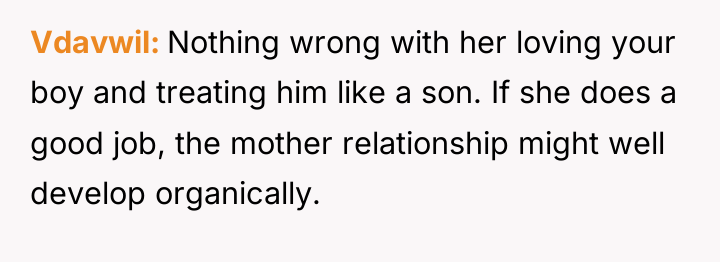 Vdavwil Nothing wrong with her loving your boy and treating...