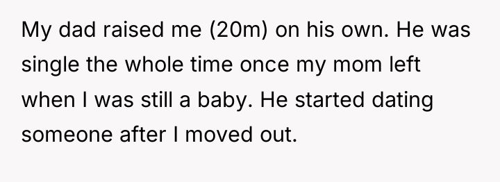 My dad raised me (20m) on his own. He was...