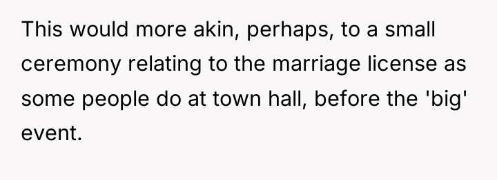 This would more akin, perhaps, to a small ceremony relating...