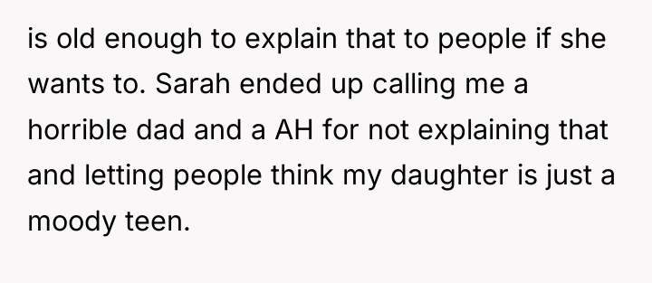 is old enough to explain that to people if she...