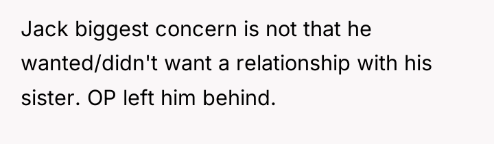Jack biggest concern is not that he wanted/didn't want a...