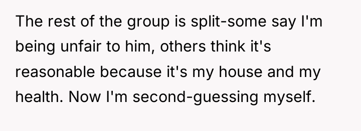 The rest of the group is split-some say I'm being...