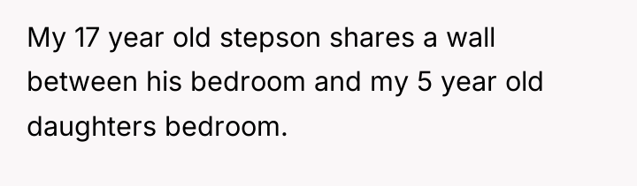 My 17 year old stepson shares a wall between his...
