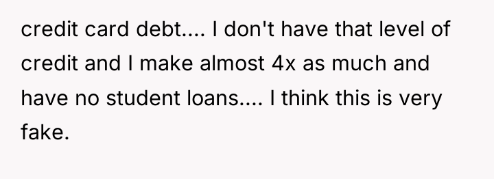 credit card debt.... I don't have that level of credit...