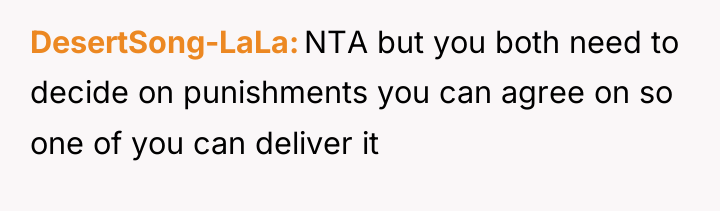 DesertSong-LaLa NTA but you both need to decide on punishments...
