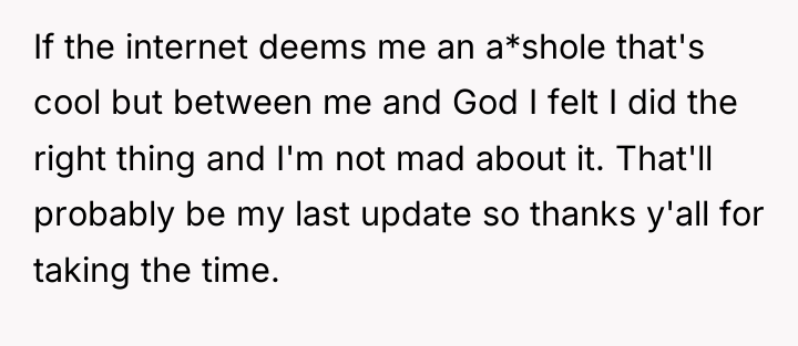If the internet deems me an a*shole that's cool but...