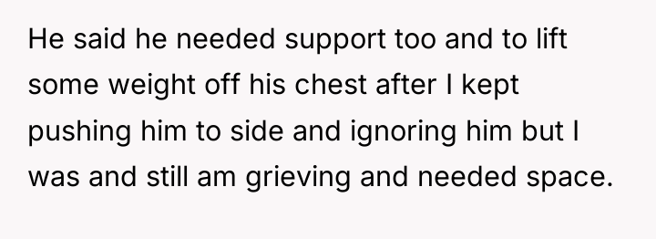 He said he needed support too and to lift some...