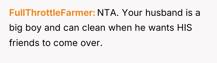 FullThrottleFarmer NTA. Your husband is a big boy and can...