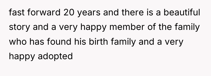 fast forward 20 years and there is a beautiful story...