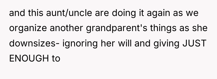 and this aunt/uncle are doing it again as we organize...