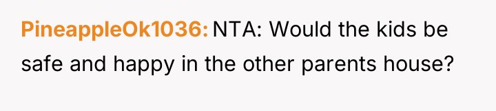 PineappleOk1036 NTA: Would the kids be safe and happy in...