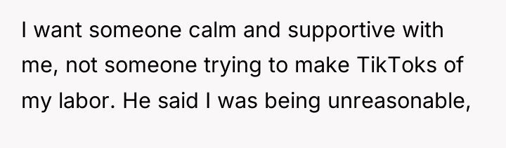 I want someone calm and supportive with me, not someone...