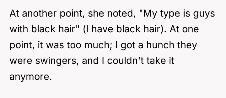 At another point, she noted, "My type is guys with...