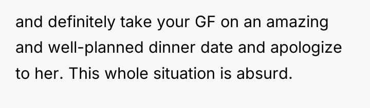 and definitely take your GF on an amazing and well-planned...