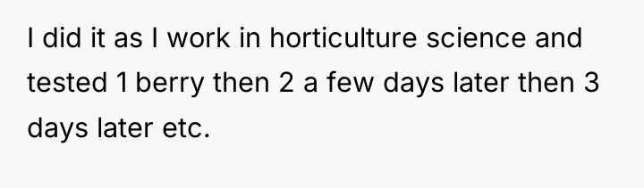 I did it as I work in horticulture science and...