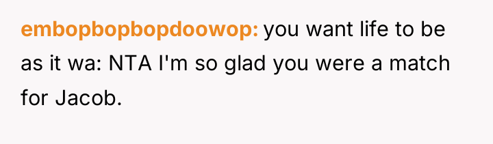 embopbopbopdoowop you want life to be as it wa: NTA...