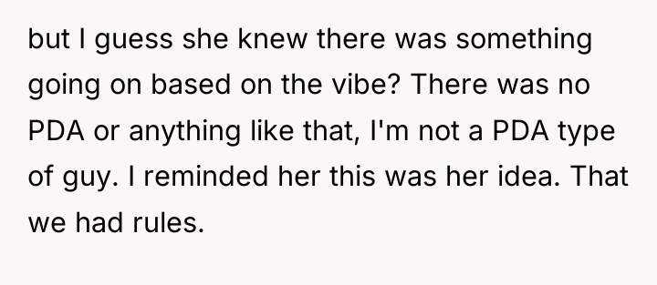 but I guess she knew there was something going on...