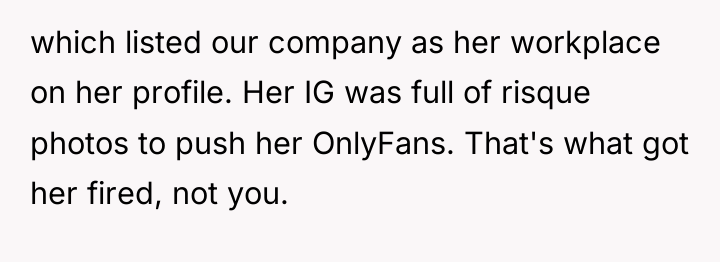 which listed our company as her workplace on her profile....