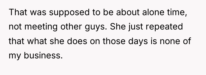 That was supposed to be about alone time, not meeting...