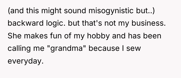 (and this might sound misogynistic but..) backward logic. but that's...