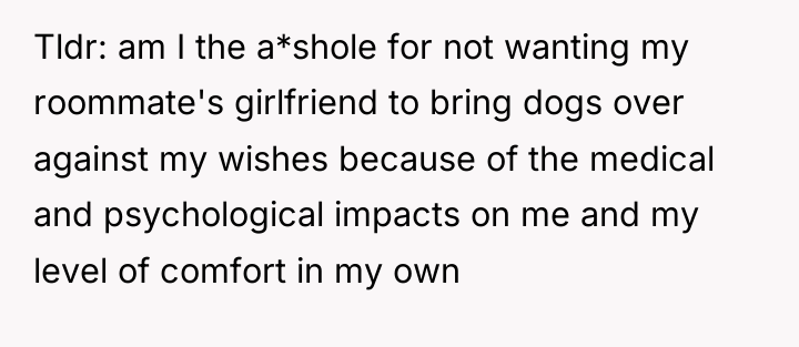 Tldr: am I the a*shole for not wanting my roommate's...