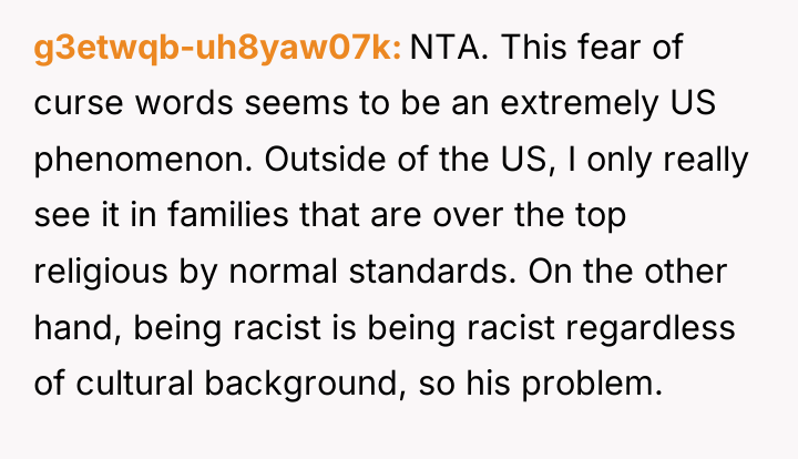 g3etwqb-uh8yaw07k NTA. This fear of curse words seems to be...