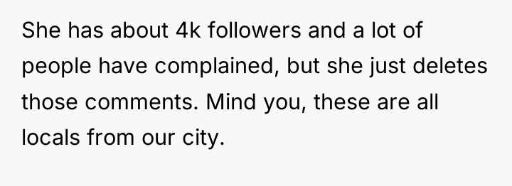 She has about 4k followers and a lot of people...