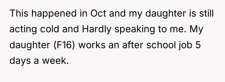 This happened in Oct and my daughter is still acting...