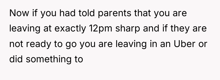 Now if you had told parents that you are leaving...