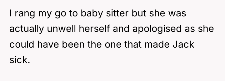 I rang my go to baby sitter but she was...