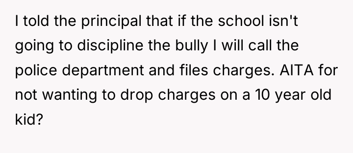 I told the principal that if the school isn't going...