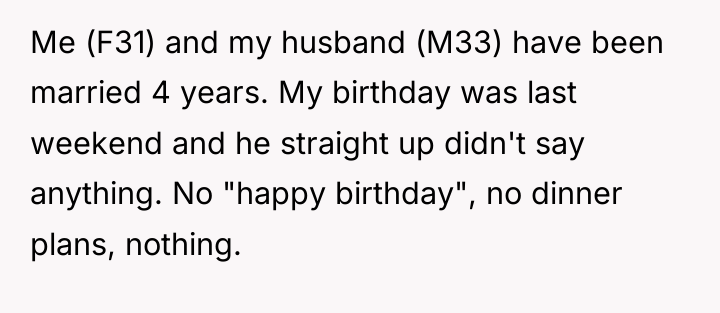 Me (F31) and my husband (M33) have been married 4...