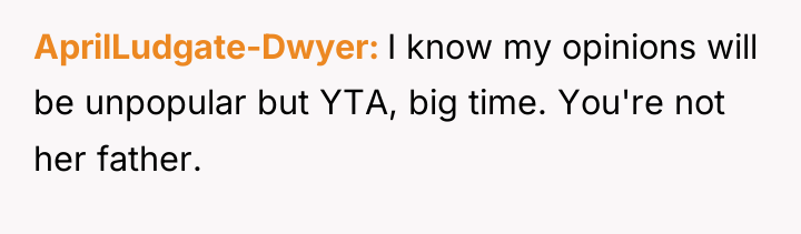 AprilLudgate-Dwyer I know my opinions will be unpopular but YTA,...